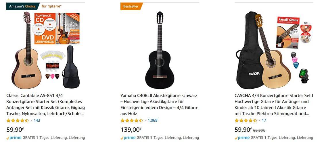 Gitarre kaufen als Geschenk bei Amazon